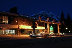 12 Banff Park Lodge With Mount Norquay Behind Just Before Dawn In Winter.jpg